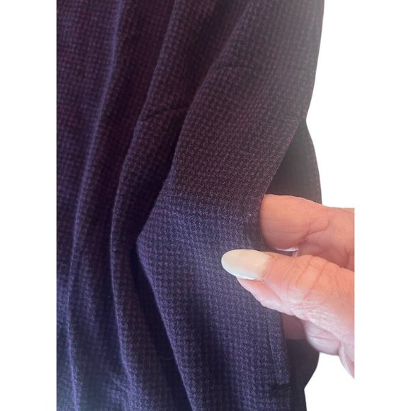 J. Jill Wearever Collection Open Front Cardigan Purple Houndstooth Sz M Pockets - Picture 3 of 7